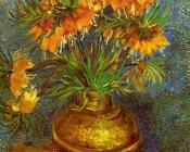 文森特 威廉 梵高 : 铜花瓶里的贝母